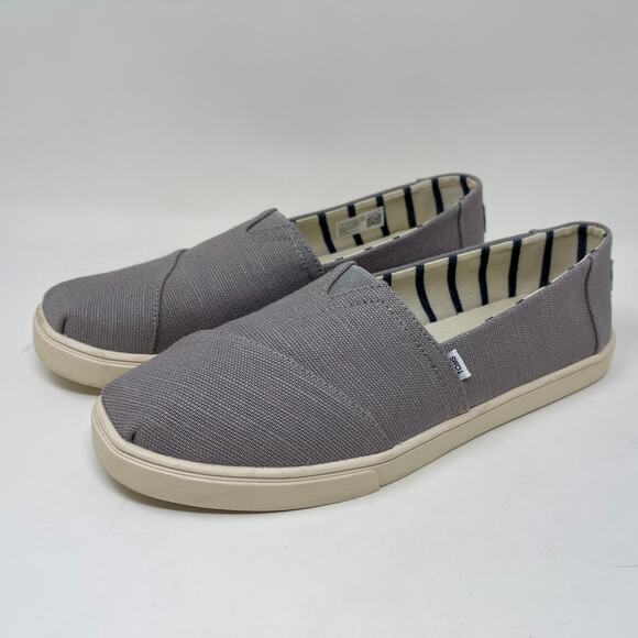 Toms Alpargata Heritage Canvas Slip Ons Womens Sz 11 Gray I.1.6 - Picture 7 of 14
